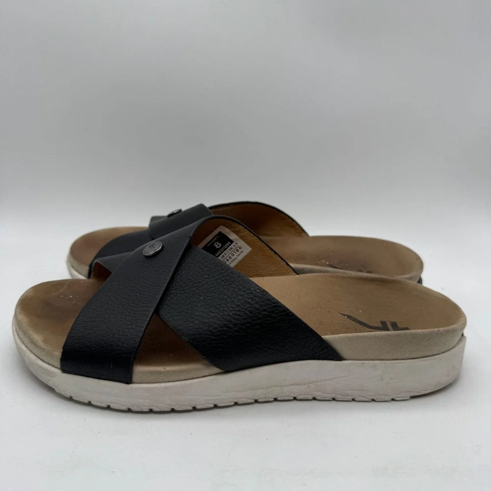 Kuru Breeze Womens Size 8 Black Ivory Walking Outdoor Straps Slide Sandals